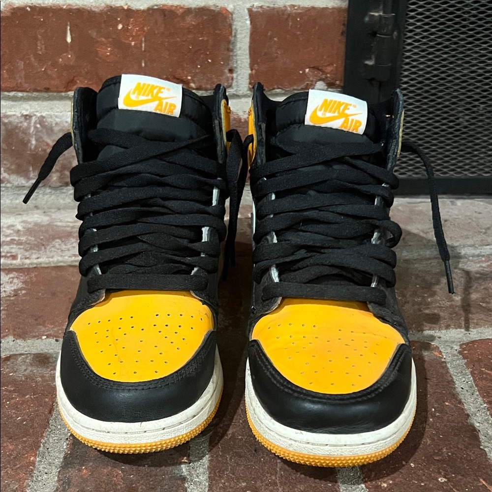Jordan 1 High-Top Sneakers in Black and Yellow